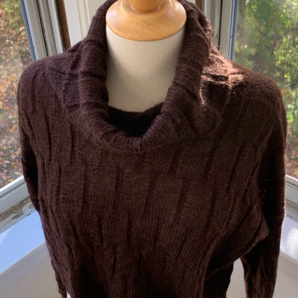 POLES soft mohair blend cable knit cowl neck - Picture 2 of 8